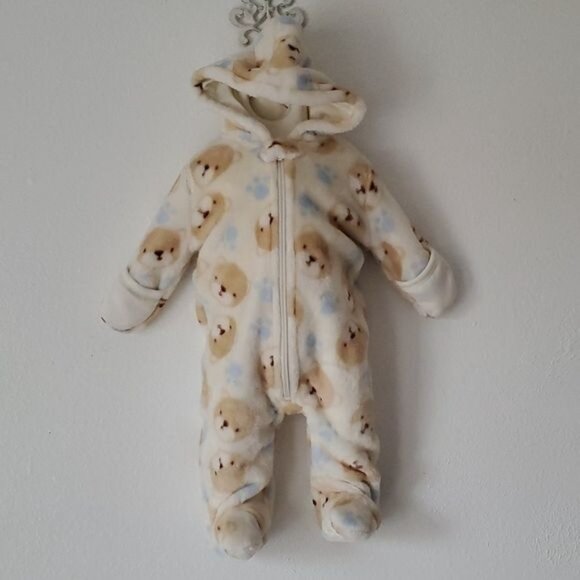 0-3 Months Swaddle Bunting Snow Suit Winter Coat Feet Footed Feetie Hooded - Picture 2 of 16